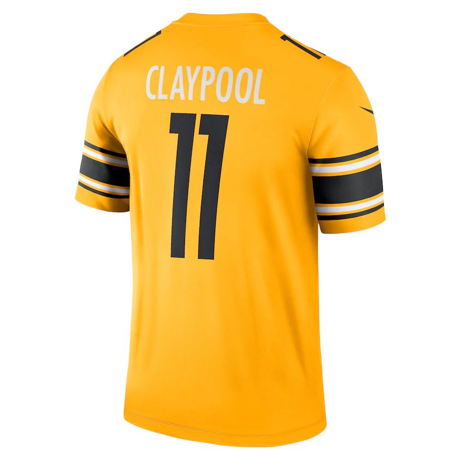 P.Steelers #11  Chase Claypool Gold Inverted Legend Jersey Stitched American Football Jerseys - Main View