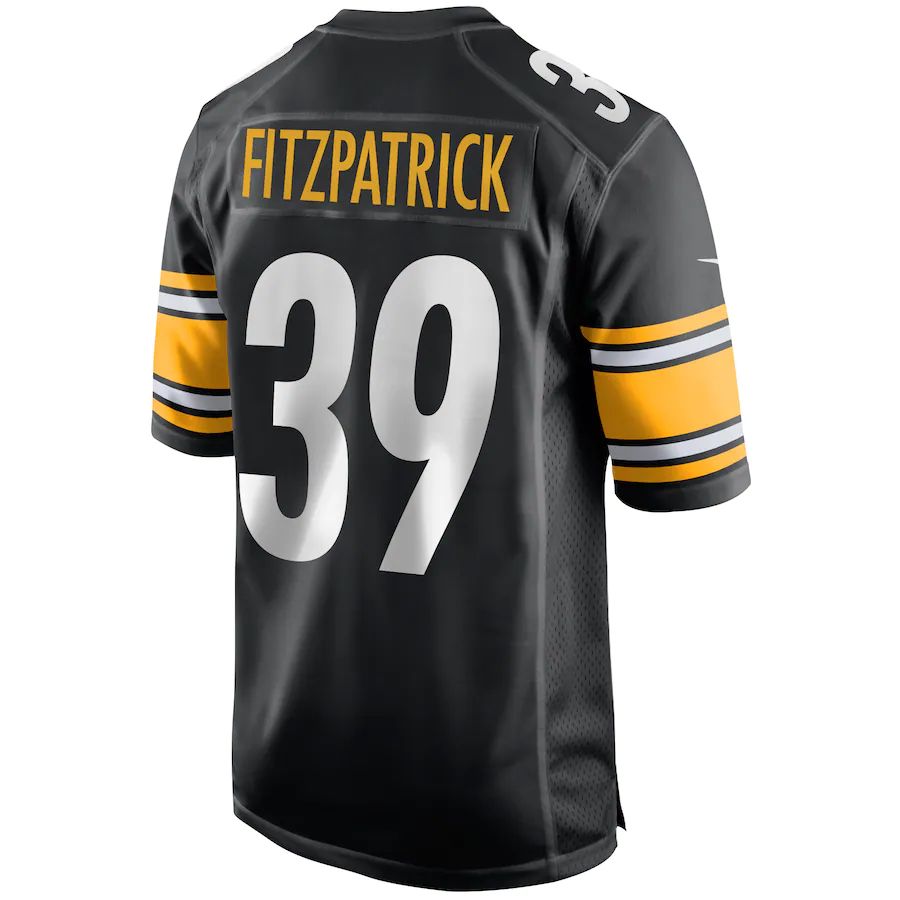 P.Steelers #39 Minkah Fitzpatrick Black Game Jersey Stitched American Football Jerseys - Main View