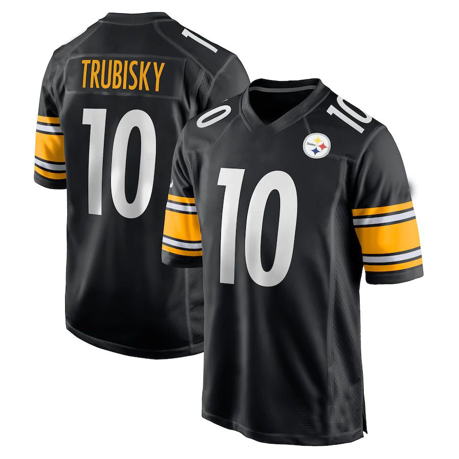 P.Steelers #10 Mitchell Trubisky Black Player Game Jersey Stitched American Football Jerseys - Main View