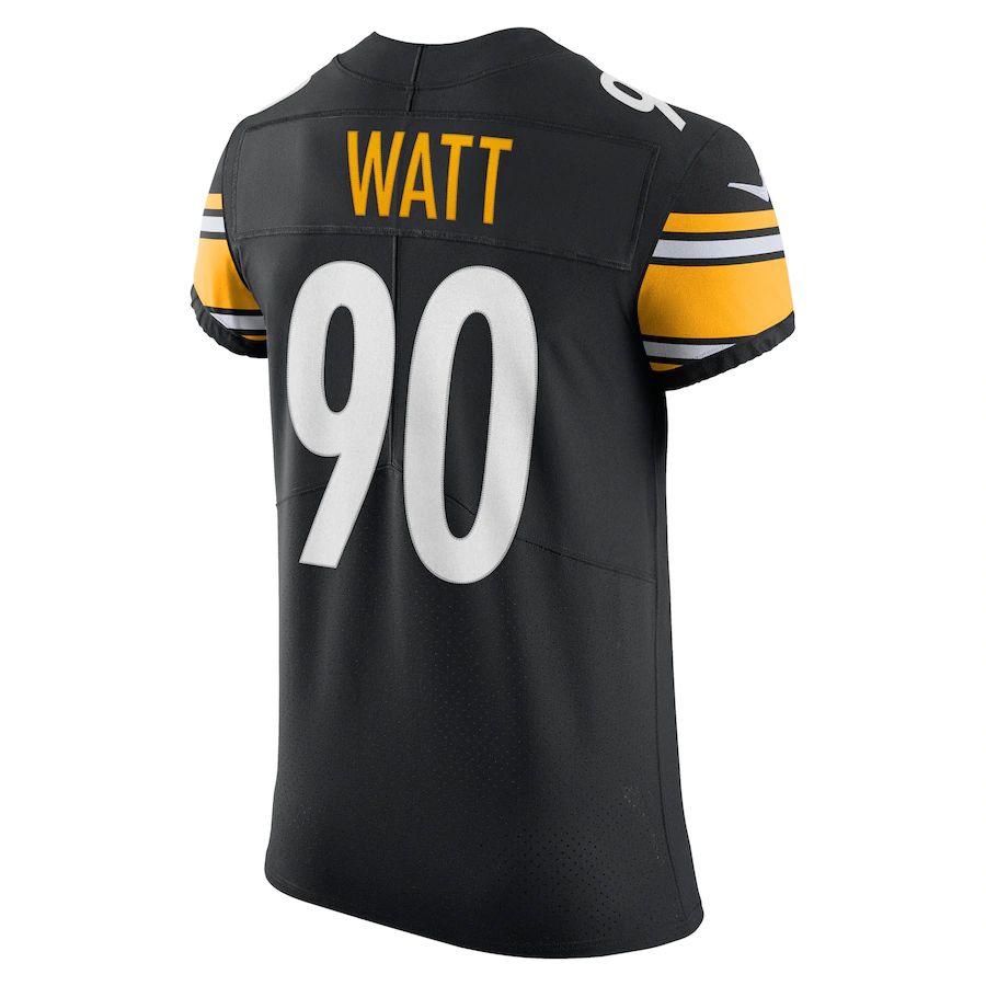 P.Steelers #90 T.J. Watt Black Vapor Elite Player Jersey Stitched American Football Jerseys - Main View