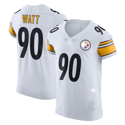 P.Steelers #90 T.J. Watt White Vapor Elite Player Jersey Stitched American Football Jerseys - Main View