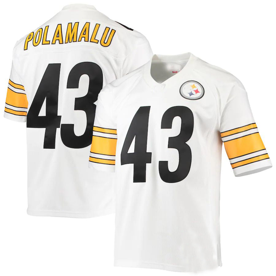 P.Steelers #43 Troy Polamalu Mitchell & Ness White 2005 Legacy Replica Jersey Stitched American Football Jerseys - Main View
