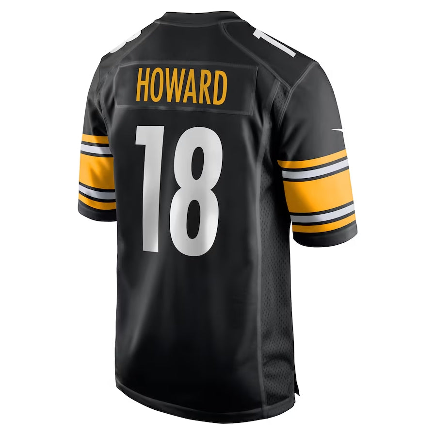 P.Steelers #18 Will Howard Black Team Game Stitched American Football Jerseys - Main View