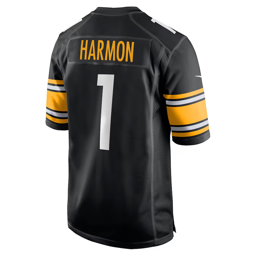 P.Steelers #1 Derrick Harmon Black 2025 Draft First Round Pick Game Stitched American Football Jerseys - Main View