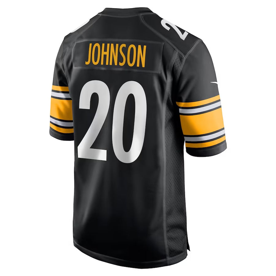 P.Steelers #20 Kaleb Johnson Black Team Game Stitched American Football Jerseys - Main View