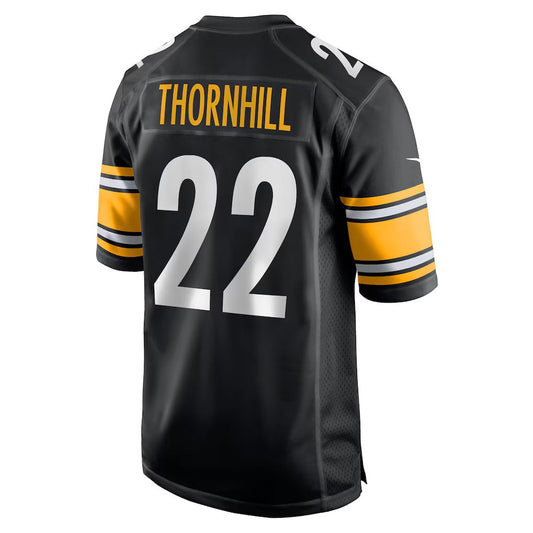 P.Steelers #22 Juan Thornhill Black Team Game Stitched American Football Jerseys - Main View