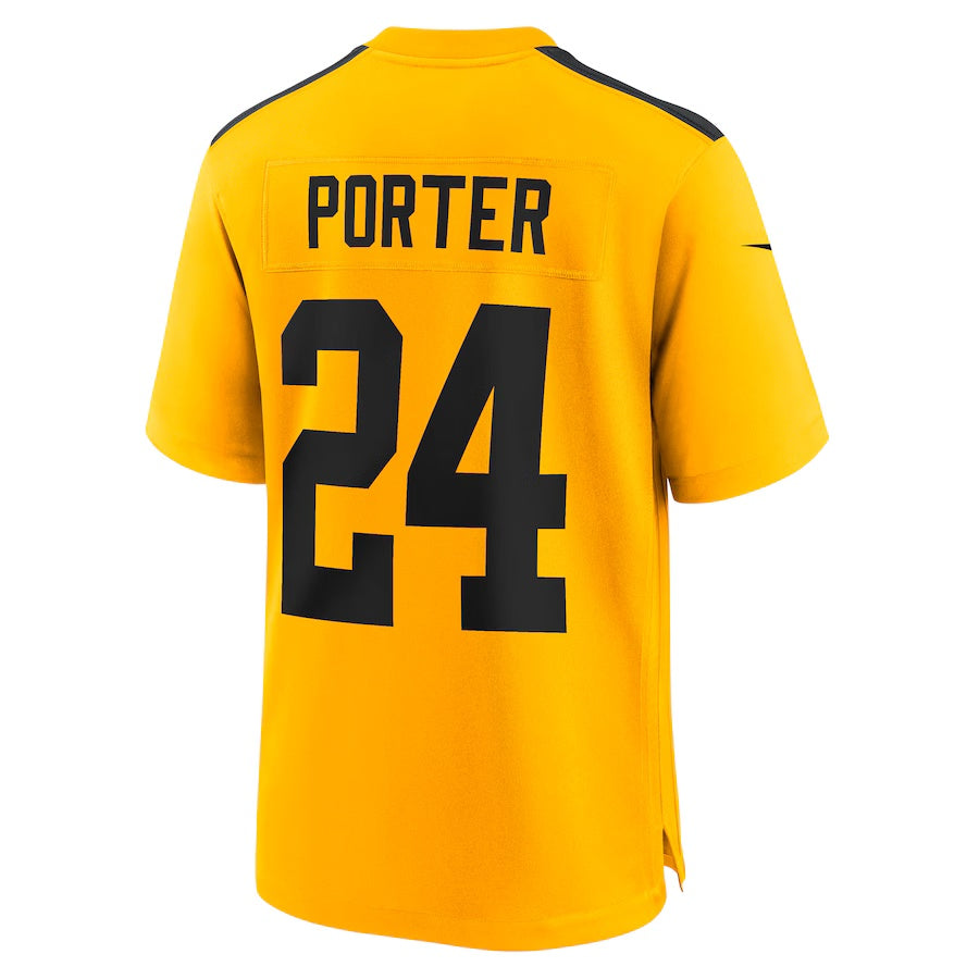 P.Steelers #24 Joey Porter Jr. Gold Alternate 1933 Throwback Game Stitched American Football Jerseys - Main View