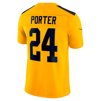 P.Steelers #24 Joey Porter Jr. Gold Alternate 1933 Throwback Vapor F.U.S.E. Limited Stitched American Football Jerseys - Main View