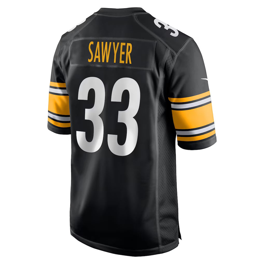 P.Steelers #33 Jack Sawyer Black Team Game Stitched American Football Jerseys - Main View