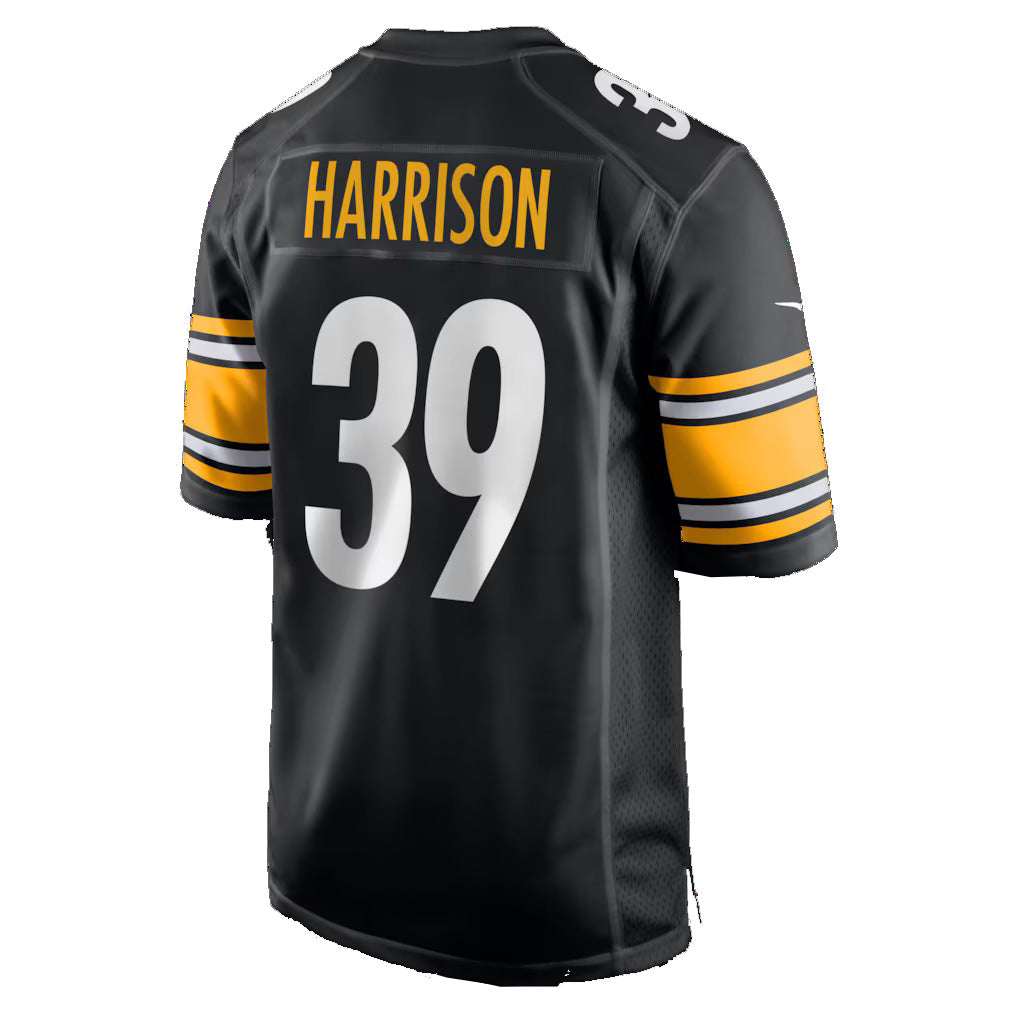 P.Steelers #39 Malik Harrison Black Team Game Football Jersey - Main View