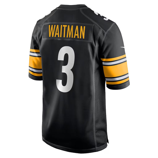 P.Steelers #3 Corliss Waitman Black Team Game Stitched American Football Jerseys - Main View