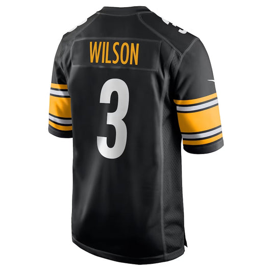 P.Steelers #3 Russell Wilson Game Jersey – Black Stitched American Football Jerseys - Main View