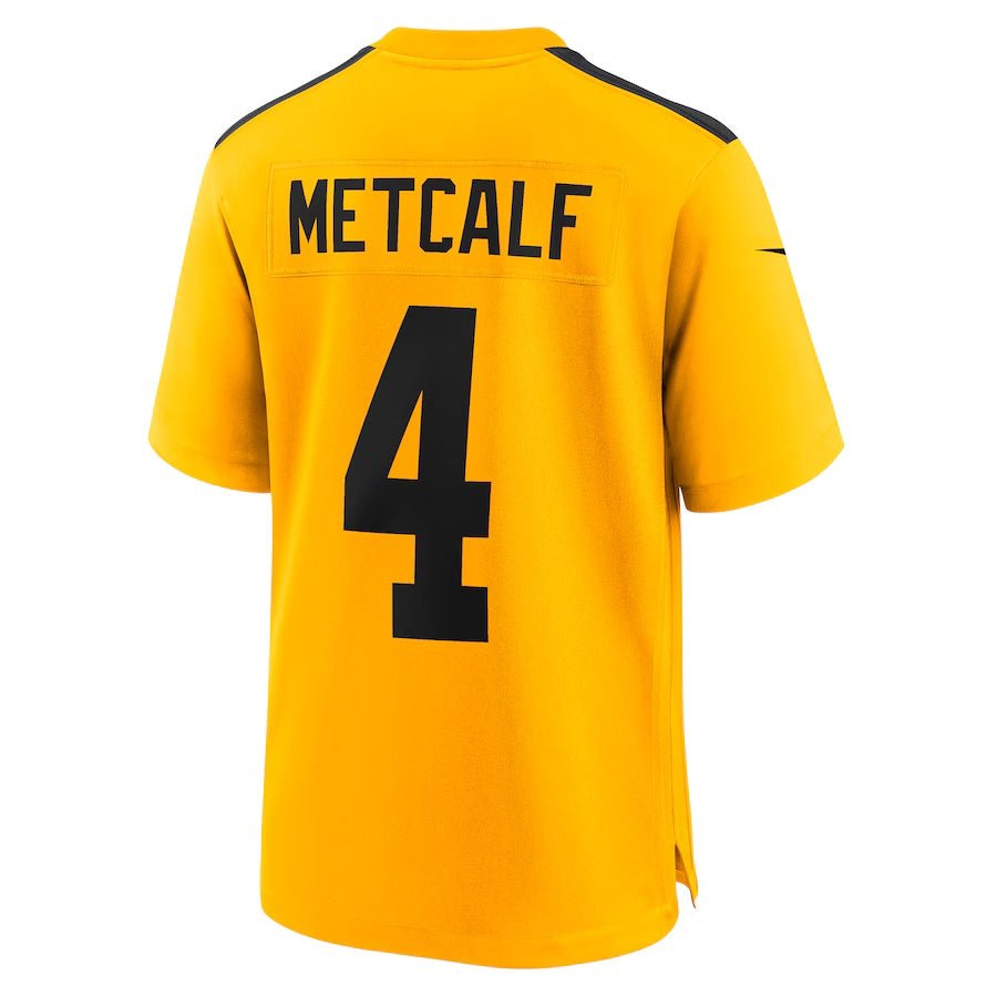 P.Steelers #4 DK Metcalf Gold Alternate 1933 Throwback Game Stitched American Football Jerseys - Main View