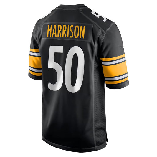P.Steelers #50 Malik Harrison Black Team Game Stitched American Football Jerseys - Main View