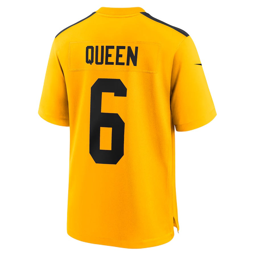 P.Steelers #6 Patrick Queen Gold Alternate 1933 Throwback Game Stitched American Football Jerseys - Main View