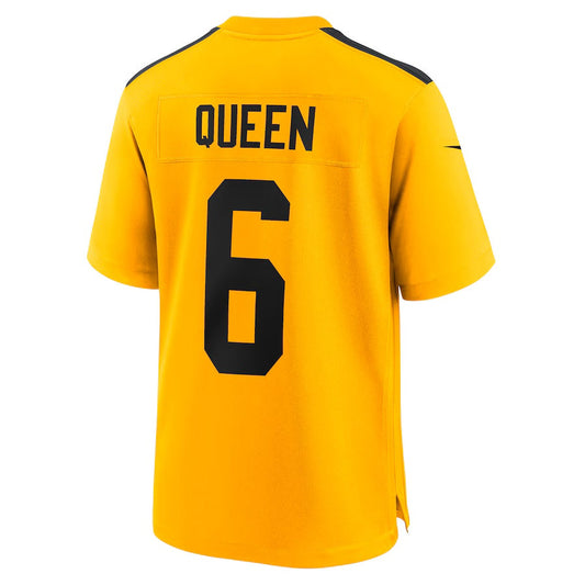 P.Steelers #6 Patrick Queen Gold Alternate 1933 Throwback Game Stitched American Football Jerseys - Main View
