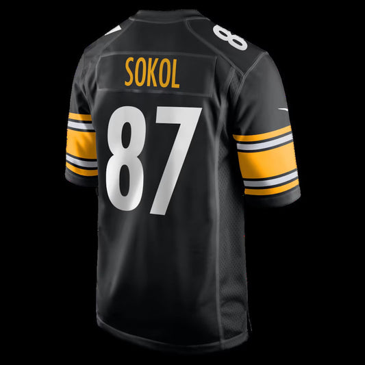 P.Steelers #87 Matt Sokol Black Team Game Stitched American Football Jerseys - Main View