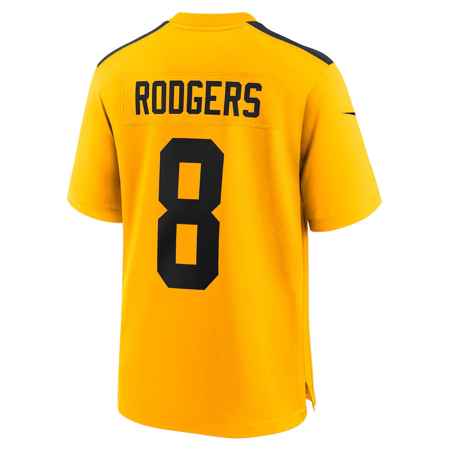 P.Steelers #8 Aaron Rodgers Gold Alternate 1933 Throwback Game Stitched American Football Jerseys - Main View