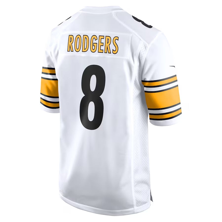 P.Steelers #8 Aaron Rodgers White Game Stitched American Football Jerseys - Main View