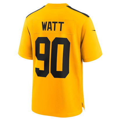 P.Steelers #90 T.J. Watt Gold Alternate 1933 Throwback Game Stitched American Football Jerseys - Main View