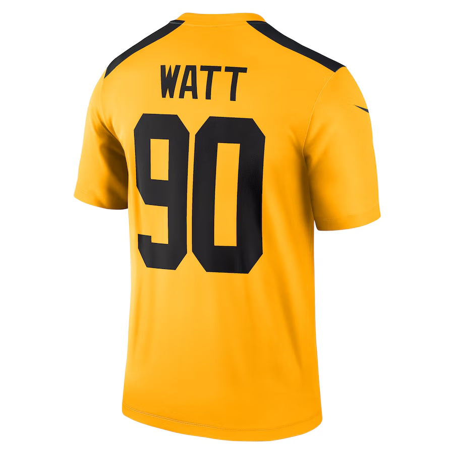 P.Steelers #90 T.J. Watt Gold Alternate 1933 Throwback Legend Stitched American Football Jerseys - Main View
