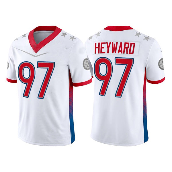 P.Steelers #97 Cameron Heyward 2022 White Pro Bowl Stitched Jersey American Football Jerseys - Main View