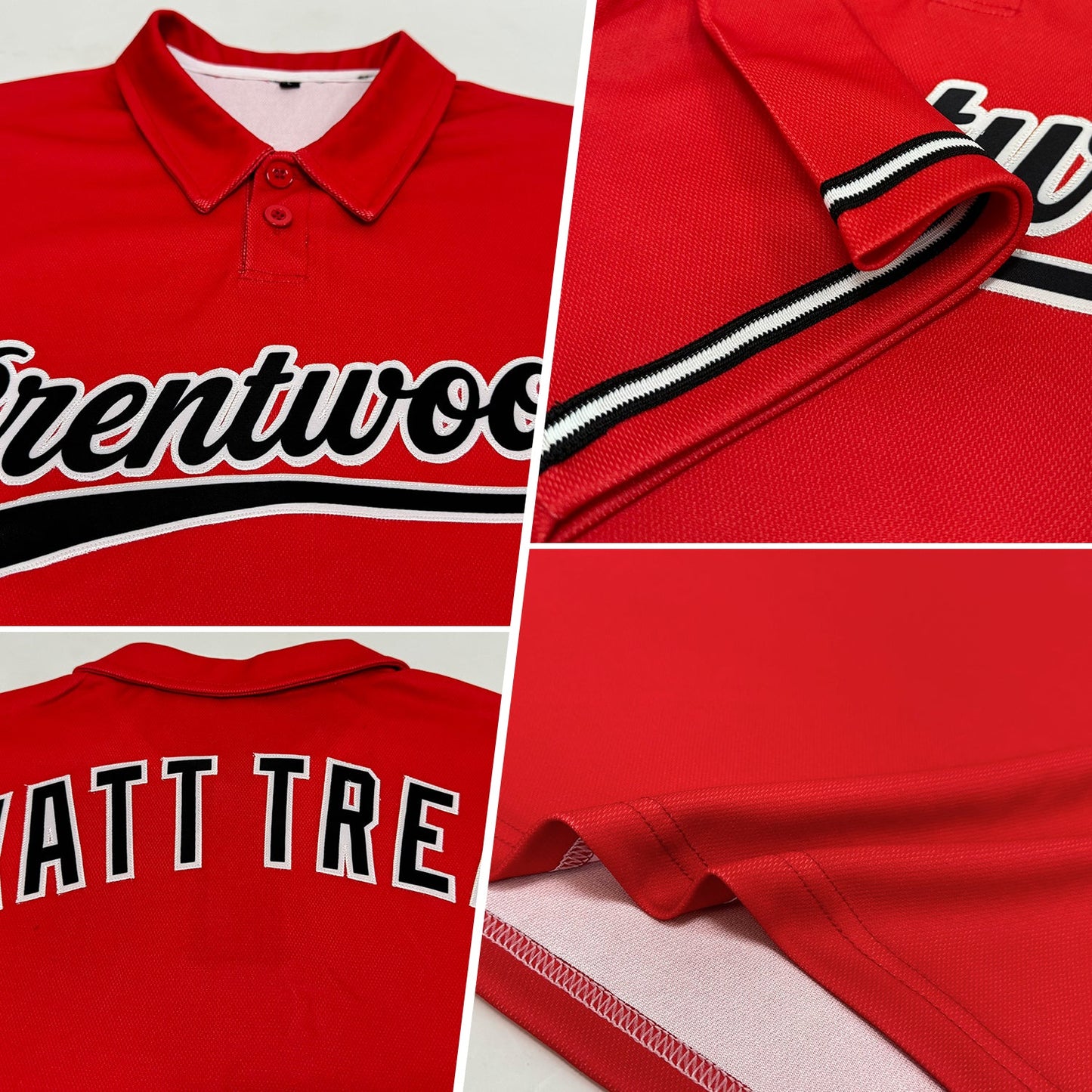 Custom Red Black-White Performance Vapor Golf Polo Shirt view 2