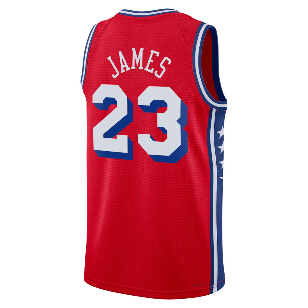 PH.76ers #23 LeBron James Red Swingman Jersey - Statement Edition Stitched American Basketball Jersey - Main View