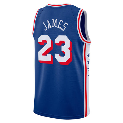 PH.76ers #23 LeBron James Royal Swingman Jersey - Icon Edition Stitched American Basketball Jersey - Main View