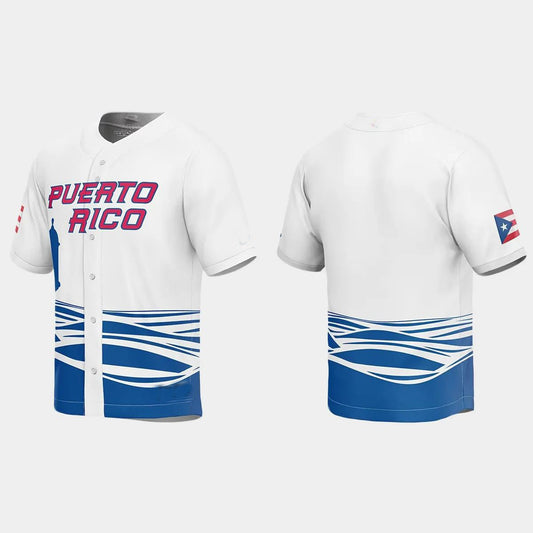 PUERTO RICO BASEBALL 2023 WORLD BASEBALL CLASSIC JERSEY ¨C WHITE Stitches Baseball Jerseys - Main View