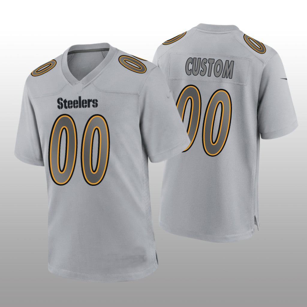 Custom P.Steelers Gray Atmosphere Game Jersey Stitched American Football Jerseys - Main View