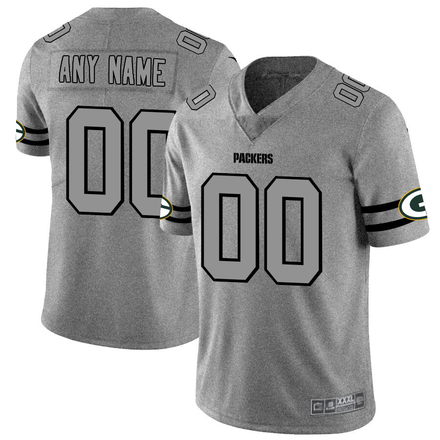 Custom GB.Packers 2019 Gray Gridiron Gray Vapor Untouchable Limited Jersey Stitched American Football Jerseys - Main View