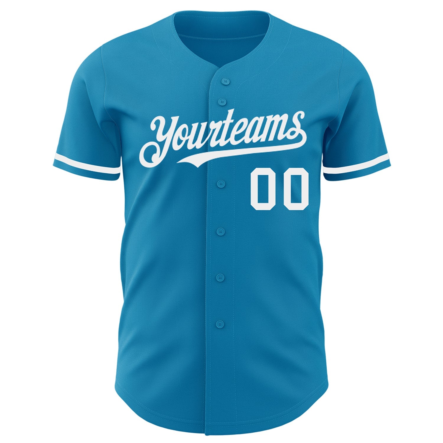 Custom Panther Blue White Authentic Baseball Jersey view 2