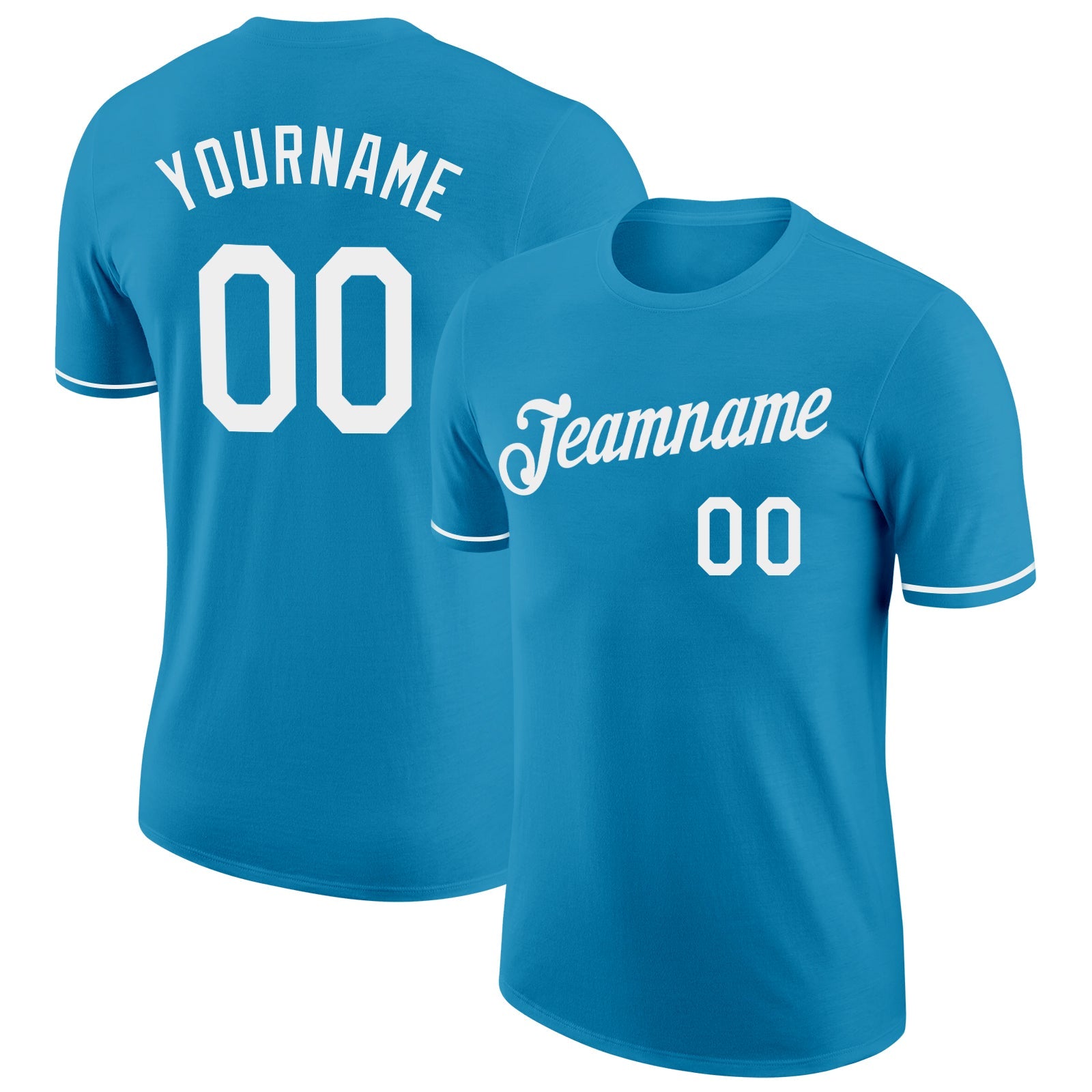 Custom Panther Blue White Performance T-Shirt - Main View