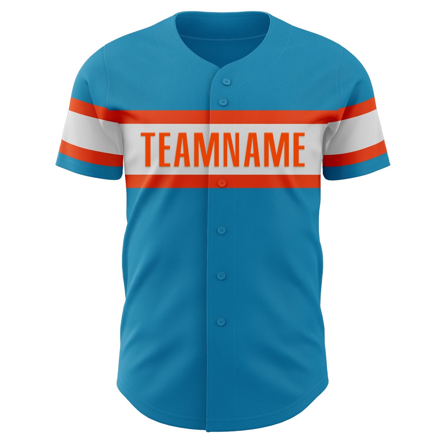 Custom Panther Blue White-Orange Authentic Baseball Jersey view 2