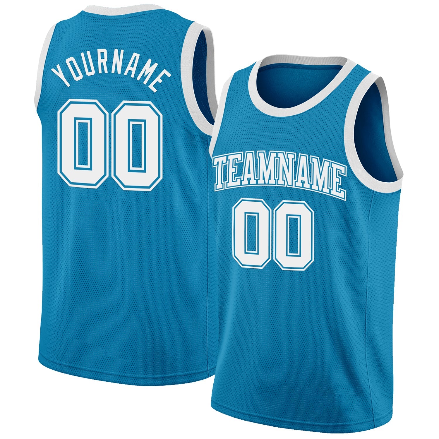 Custom Panther Blue White Authentic Basketball Jersey - Main View