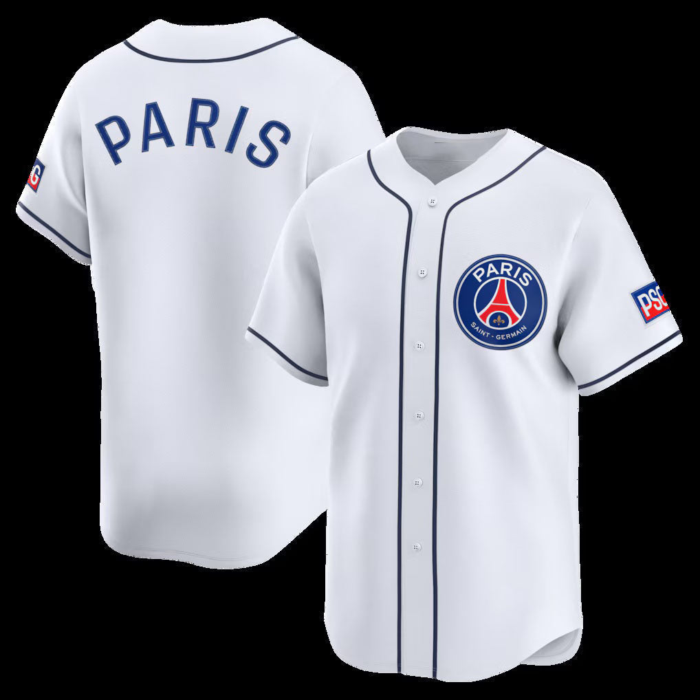 Paris Saint-Germain White 2025 Soccer Limited Baseball Jersey - Main View