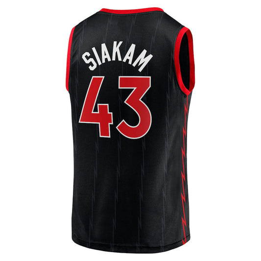 T.Raptors #43 Pascal Siakam Fanatics Branded 2020-21 Fast Break Replica Jersey  Black Statement Edition Stitched American Basketball Jersey - Main View