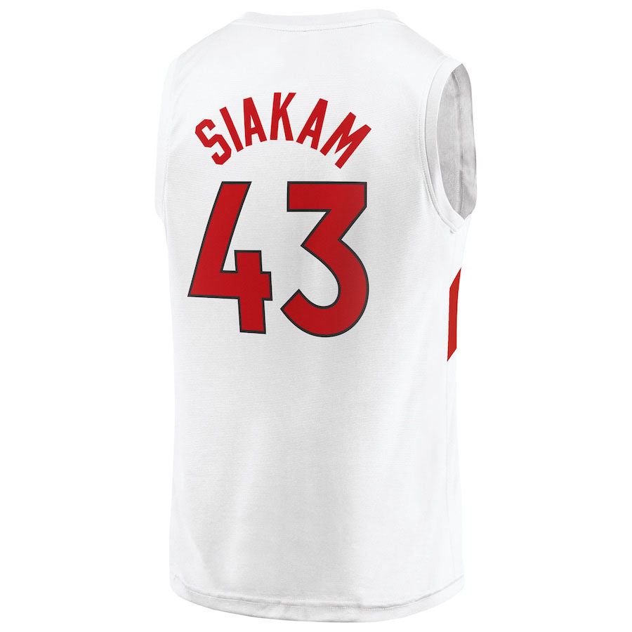 T.Raptors #43 Pascal Siakam Fanatics Branded 2020-21 Fast Break Replica Player Jersey Association Edition White Stitched American Basketball Jersey - Main View