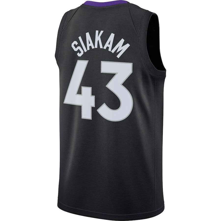 T.Raptors #43 Pascal Siakam  Swingman Player Jersey BlackPurple Earned Edition Stitched American Basketball Jersey - Main View