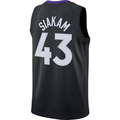 T.Raptors #43 Pascal Siakam  Swingman Player Jersey BlackPurple Earned Edition Stitched American Basketball Jersey - Main View