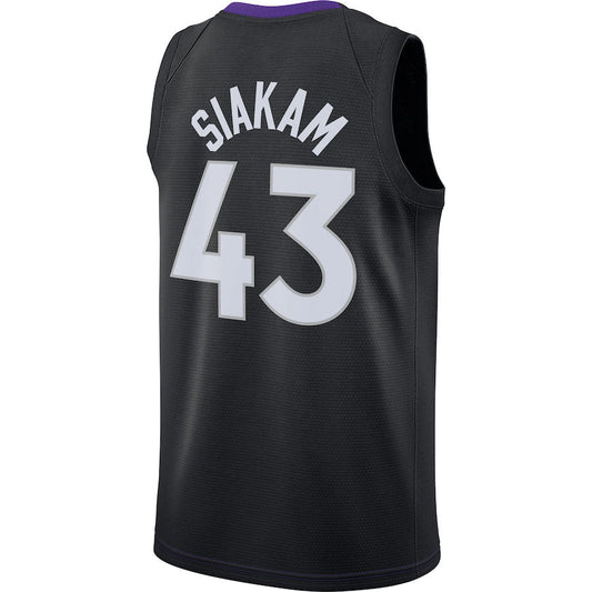 T.Raptors #43 Pascal Siakam  Swingman Player Jersey BlackPurple Earned Edition Stitched American Basketball Jersey - Main View