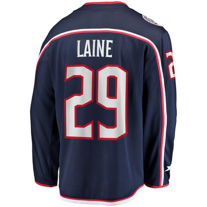 C.Blue Jackets #29 Patrik Laine Fanatics Branded Home Breakaway Jersey Navy Stitched American Hockey Jerseys - Main View