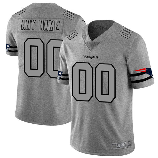 Custom NE.Patriots 2019 Gray Gridiron Gray Vapor Untouchable Limited Jersey Stitched American Football Jerseys - Main View