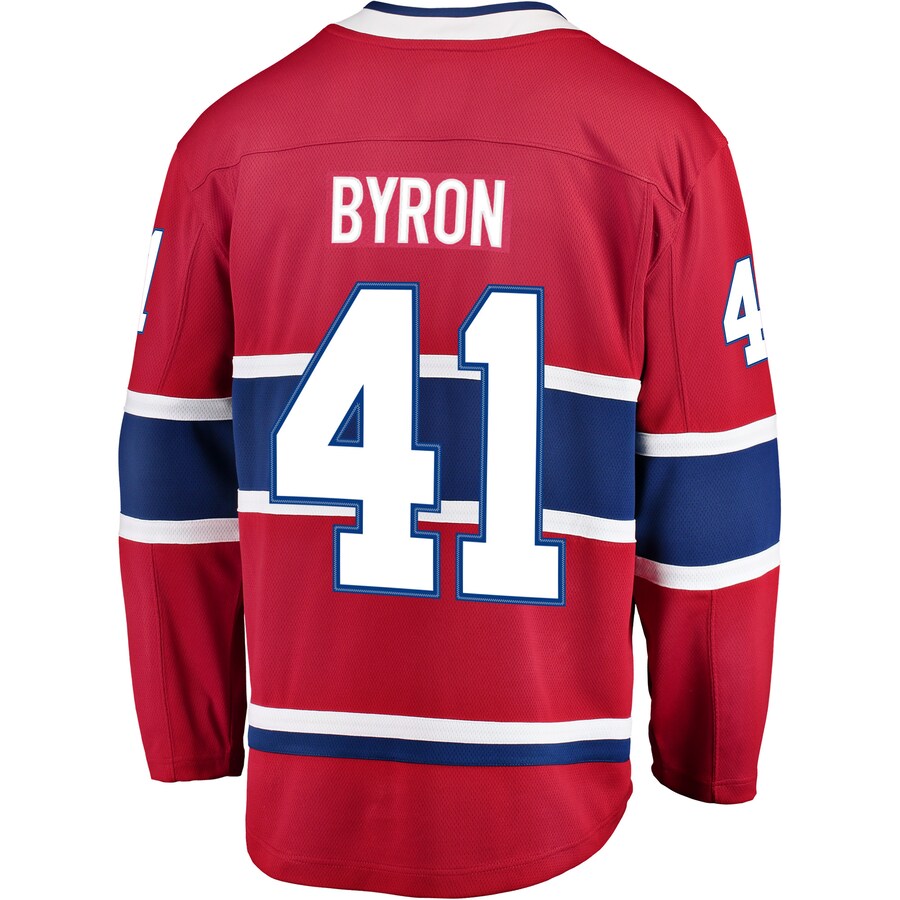 M.Canadiens #41 Paul Byron Fanatics Branded Breakaway Player Jersey  Red Stitched American Hockey Jerseys - Main View
