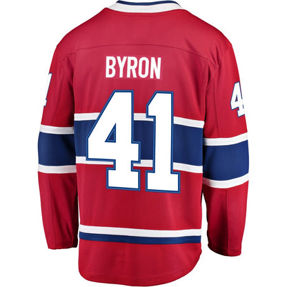 M.Canadiens #41 Paul Byron Fanatics Branded Breakaway Player Jersey  Red Stitched American Hockey Jerseys - Main View