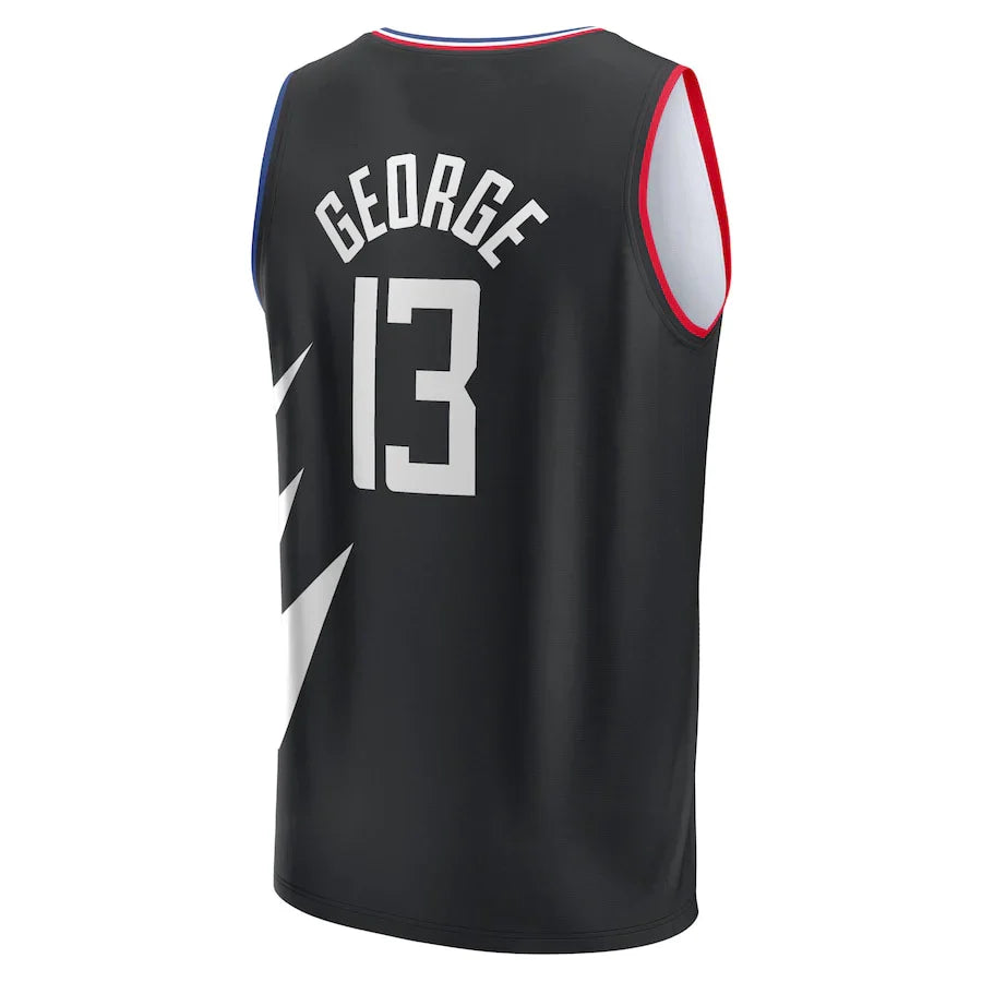 LA.Clippers #13 Paul George Fanatics Branded 2021-22 Fast Break Player Jersey Black Statement Edition Stitched American Basketball Jersey - Main View