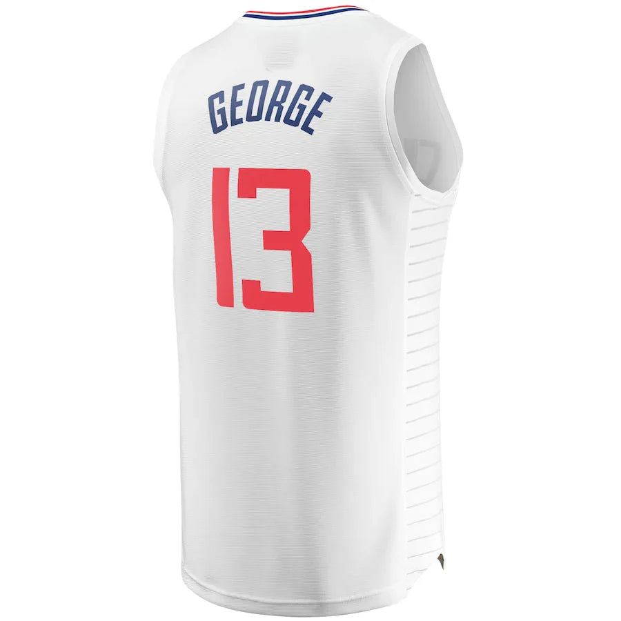 LA.Clippers #13 Paul George Fanatics Branded Fast Break Replica Jersey White Association Edition Stitched American Basketball Jersey - Main View