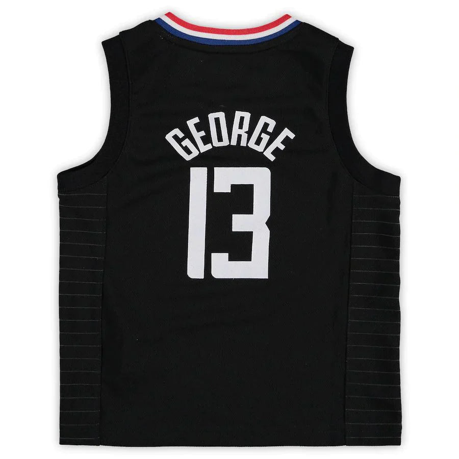 LA.Clippers #13 Paul George Jordan Brand Preschool 2020-21 Fast Break Replica Jersey  Statement Edition Black Stitched American Basketball Jersey - Main View