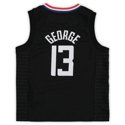 LA.Clippers #13 Paul George Jordan Brand Preschool 2020-21 Fast Break Replica Jersey  Statement Edition Black Stitched American Basketball Jersey - Main View